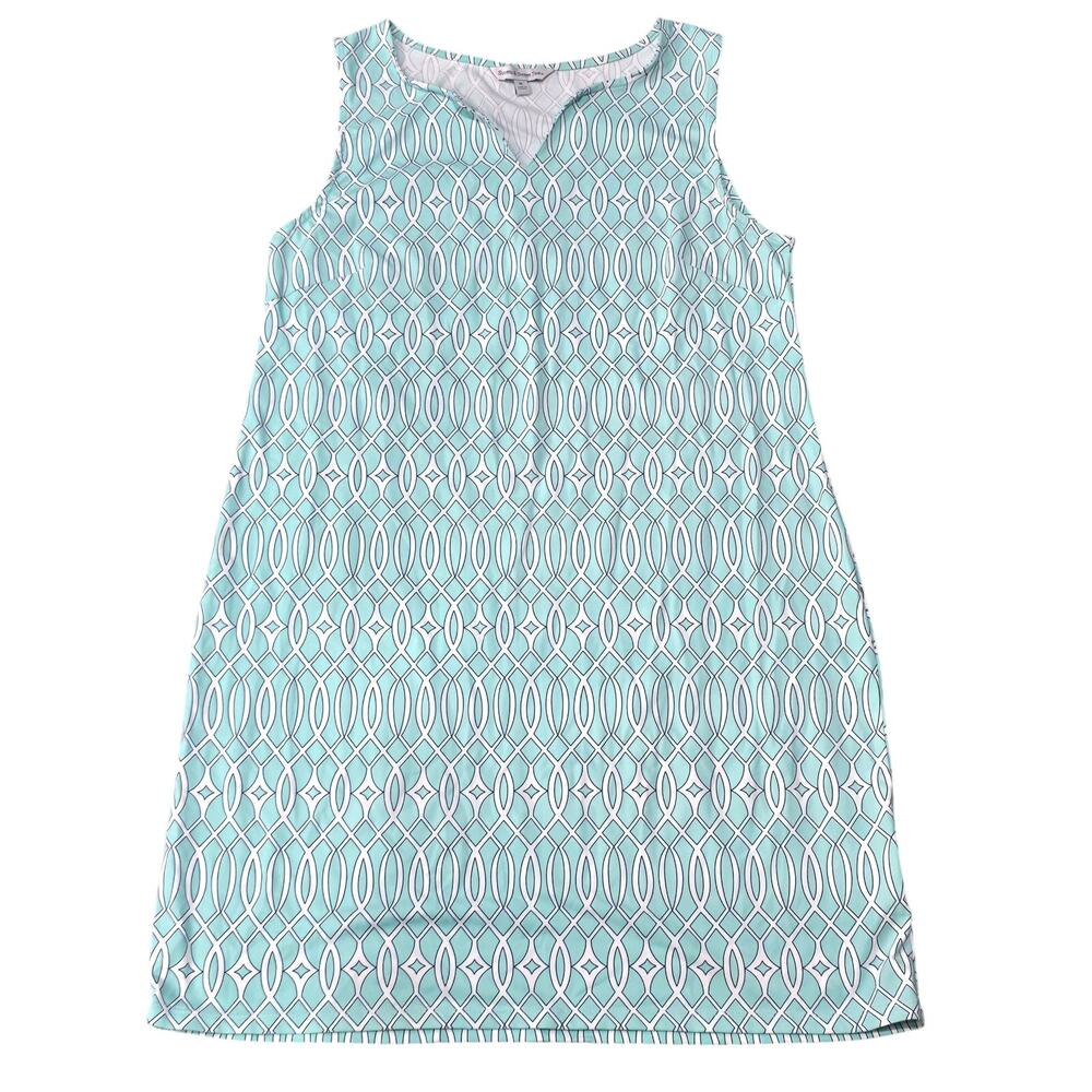 Sunsets & Sweet Tea Teal Geometric Shift Dress
